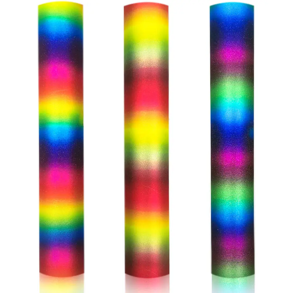 Rainbow Glitter Pattern Adhesive Craft Vinyl Making Sign Graphics DIY Bottle and Glass Window Home Xmas Decoration For Cut