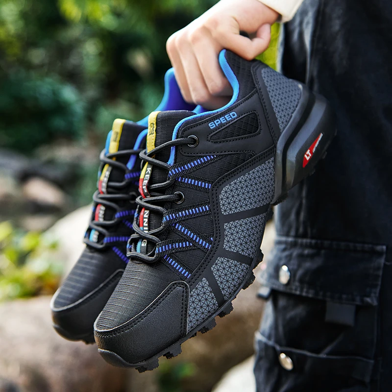 Mens Hiking Trekking Camping Walking Outdoor Shoes Casual Sneakers Lace Up Lightweight Breathable Non Slip Durable