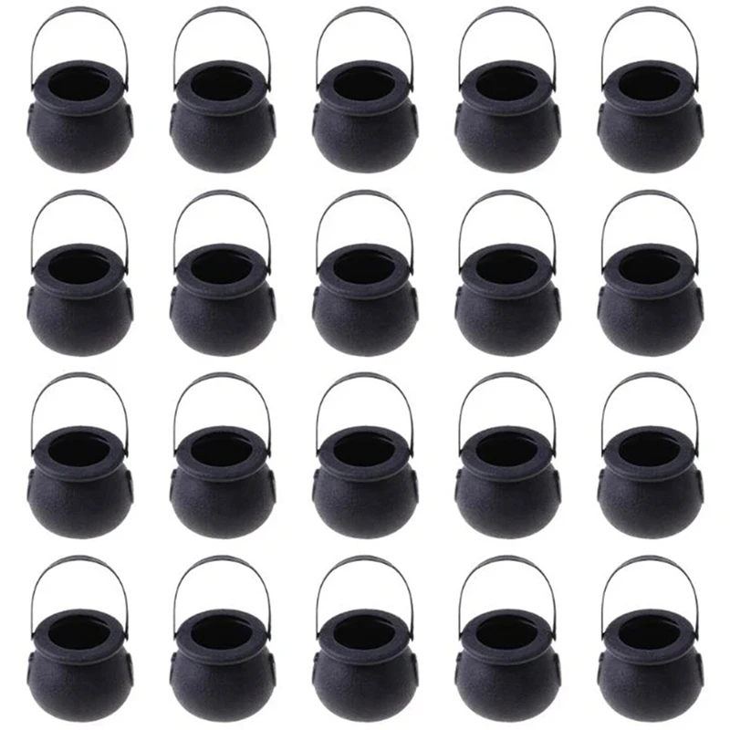 60 Pcs Mini Candy Kettles Witch Skeleton Cauldron Holder Pot With Handle For Halloween Easter St Patrick's Day Party