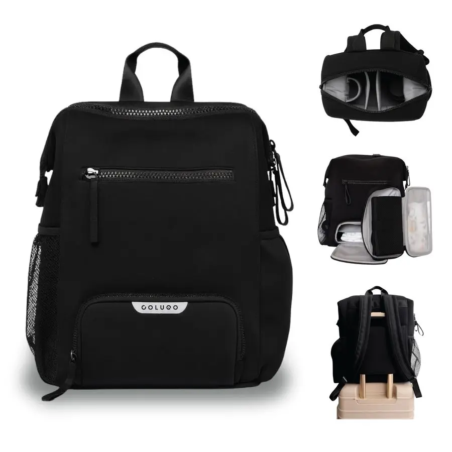 

Neoprene Parent Diaper Backpack with Changing Pad amp Pouches Lightweight, Durable, Machine Washable Baby Bag with Insulated Poc