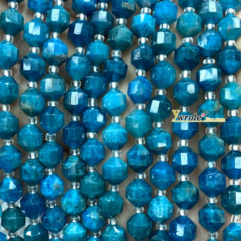 Natural Gem Stone 7x8mm Faceted Cone Column AA Fluorite Loose Space Beads for Jewelry Making Diy Bracelets Charms Accessories