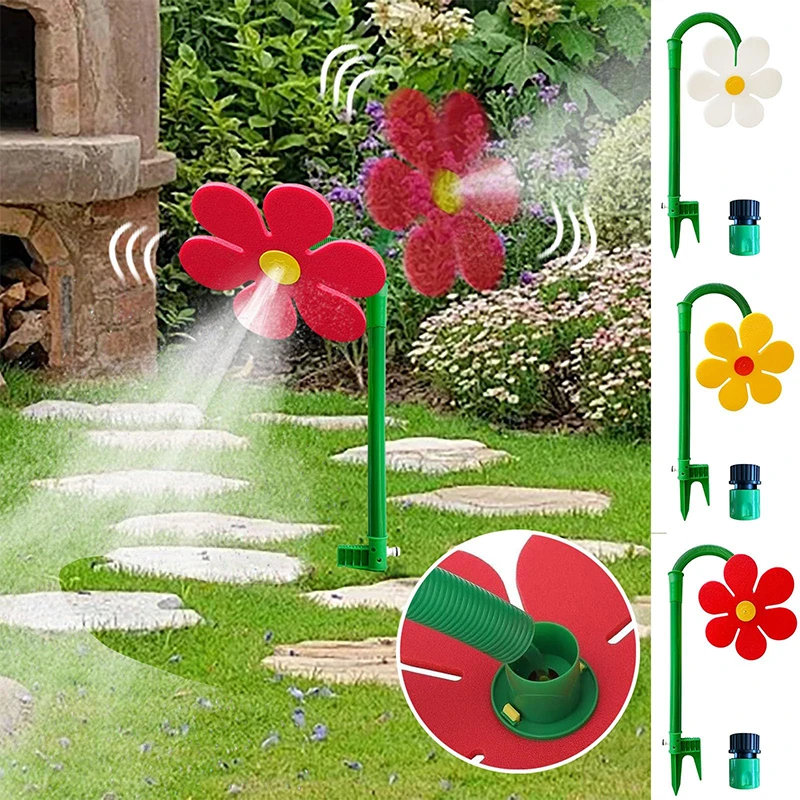 Sonnenblumen-Wackelsprinkler für den Garten 360° °   Rotierender Sprinkler für Garten und Rasen, Bewässerungsgerät, Wasserspielzeug für Kinder