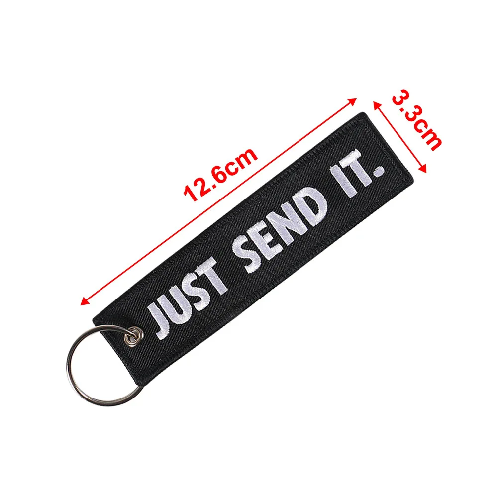 JUST SEND IT Keychains Luggage Tag Label Car Key Ring Accessories Gift for Men's Car Fashion Key Chain Ring