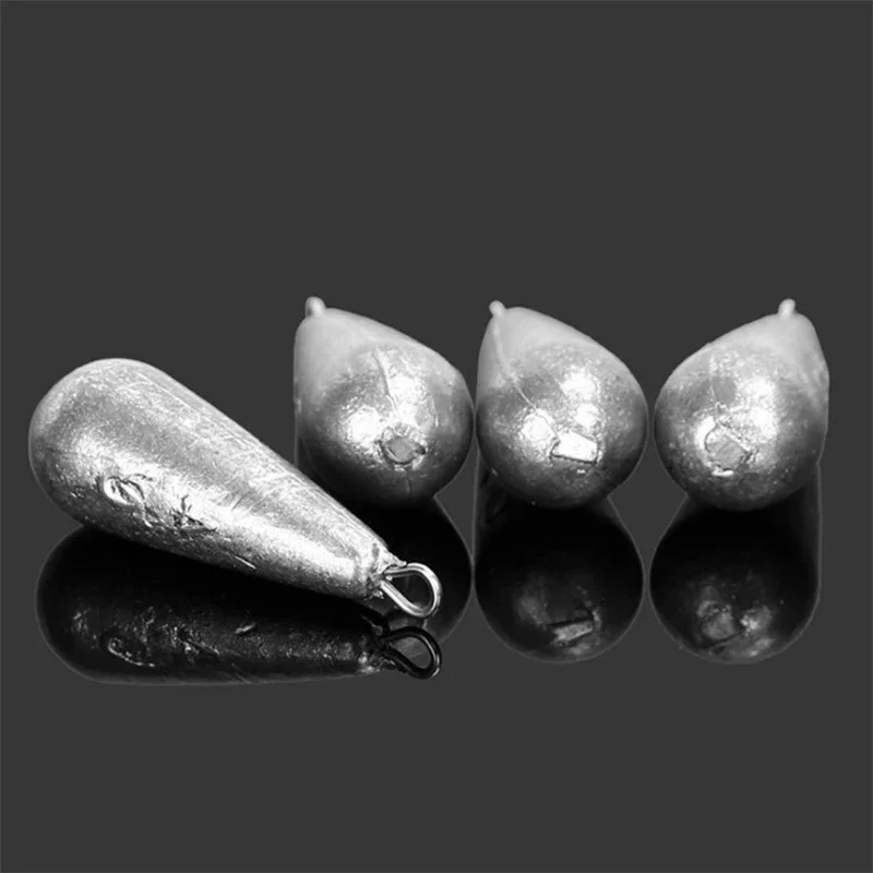 1PCS 10/20/30/40G/50G/60G/70G/80G/100G Drop-Shaped Lead Sinker Fishing Gear Accessories Fast Sinking Bait Throwing Long Distance