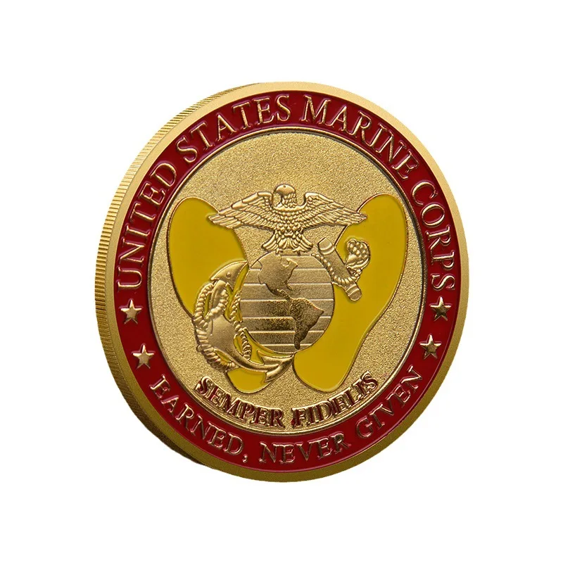 U.S. Marine Corps Military Commemorative Coin Loyalty Motto Golden Plated Collectible Coin Challenge Coins