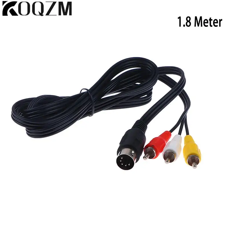 AV Audio Video Cable Black 1.8M Lossless Conversion Suitable For SEGA Mega Drive 1 Genesis 1 RCA Cable