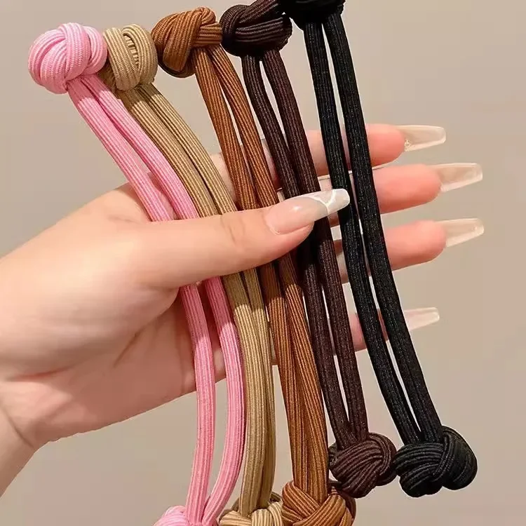 High Ponytail Rubber Bands Hair Band Elastic Head Rope For Women Korean Scrunchies Hair Tie Knotted Hair Ropes  Accessories