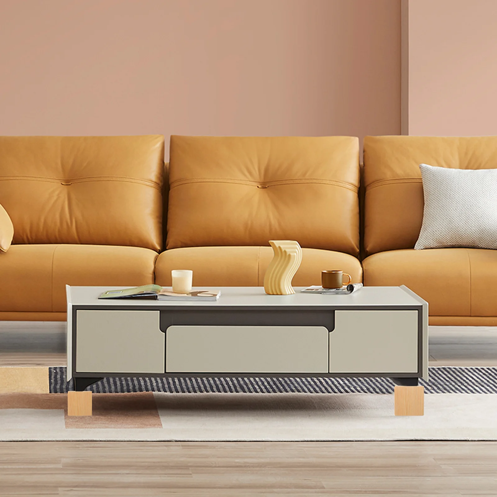 2 pezzi Booster per mobili Blocchi Articoli vari Rialzi per riporre Letto Rialzo Facile installazione Gambe Legno Resistente Anti-shake