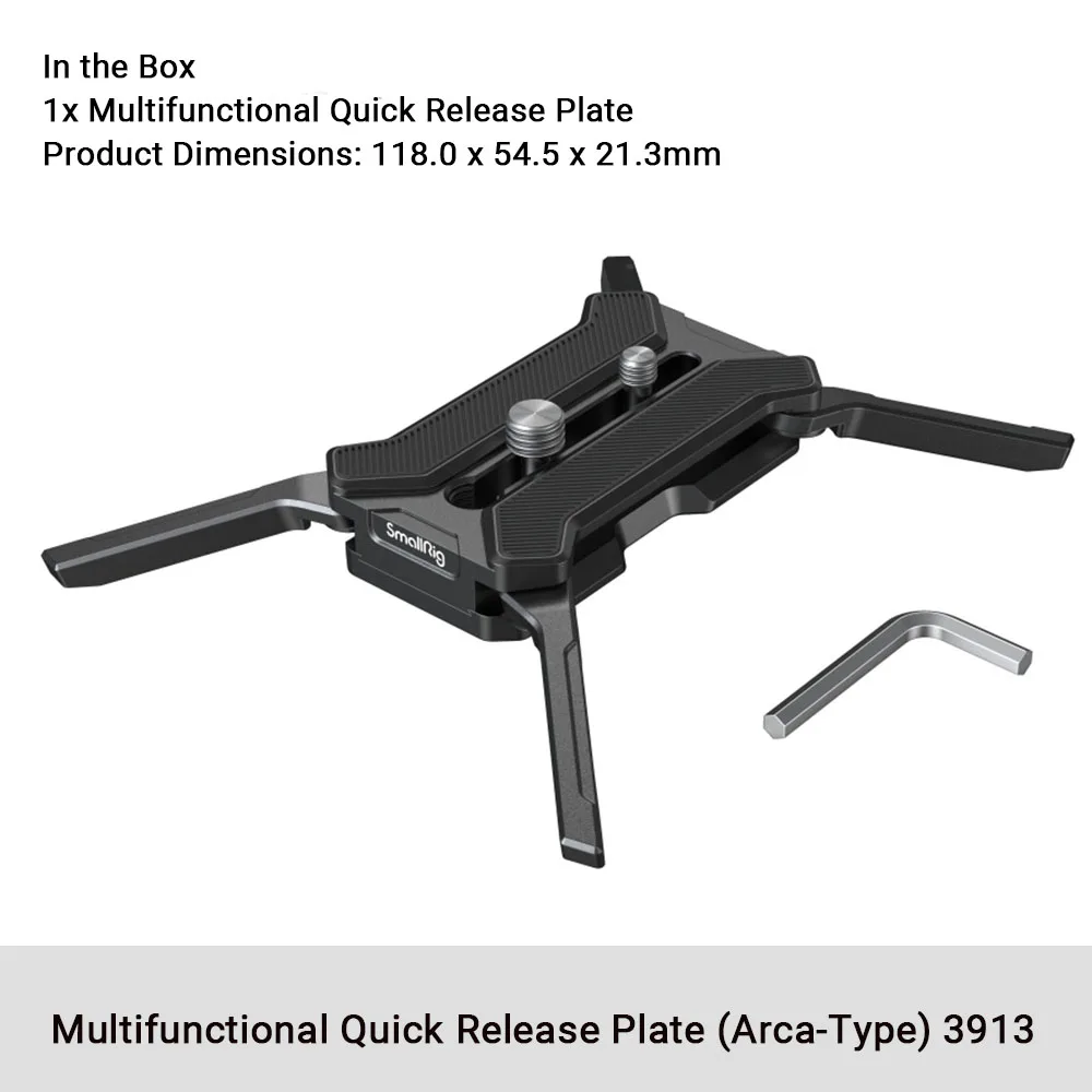 Smallrig Multifunctionele Quick Release Plaat Arca Type Ondersteunt 38Mm Manfrotto-Type Base & Head Fluid Camera Accessorie 3913