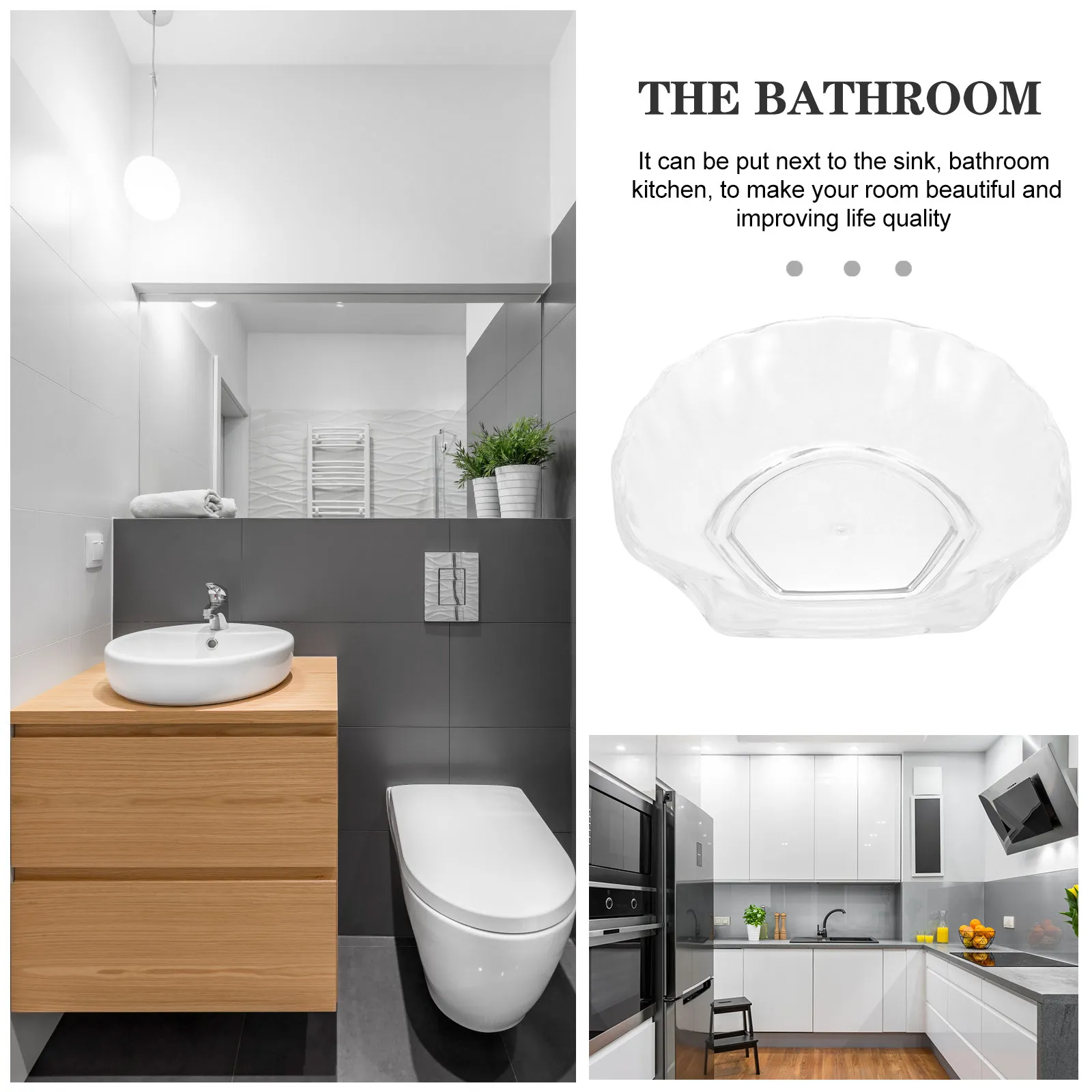 Bath Tray Bathroom Soap Dish Sea Shell Holder Plastic Seashell Transparent Bar Shaped