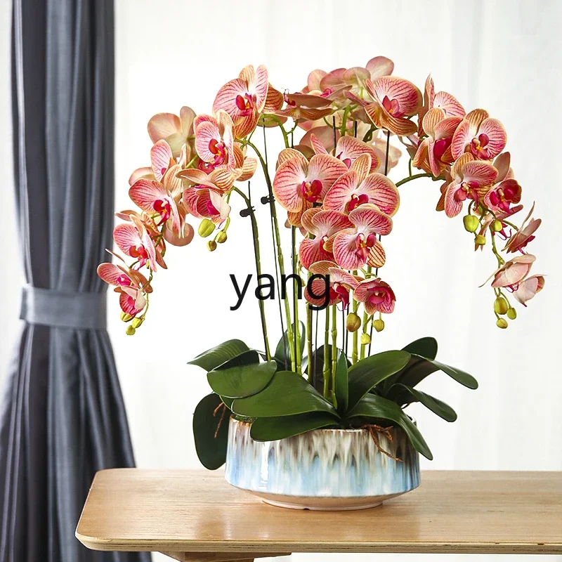 XYY high-end simulated butterfly orchid set ornament fake flower arrangement front desk living room decoration