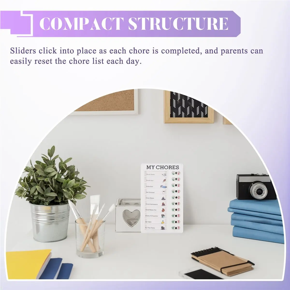 

MALL My Chores Memo Plastic Board, Detachable and Reusable Memo for Check Items and Form