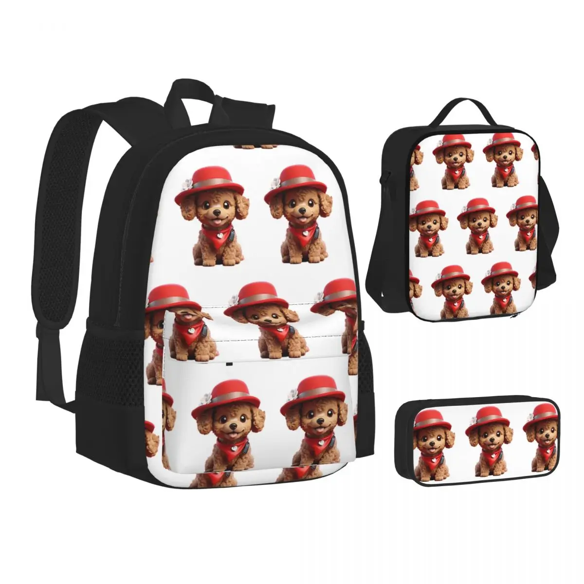 zaino-per-bambini-con-simpatico-cane-barboncino-cartone-animato-sorridente-v2-set-tre-pezzi-zaino-borsa-per-il-pranzo-e-astuccio