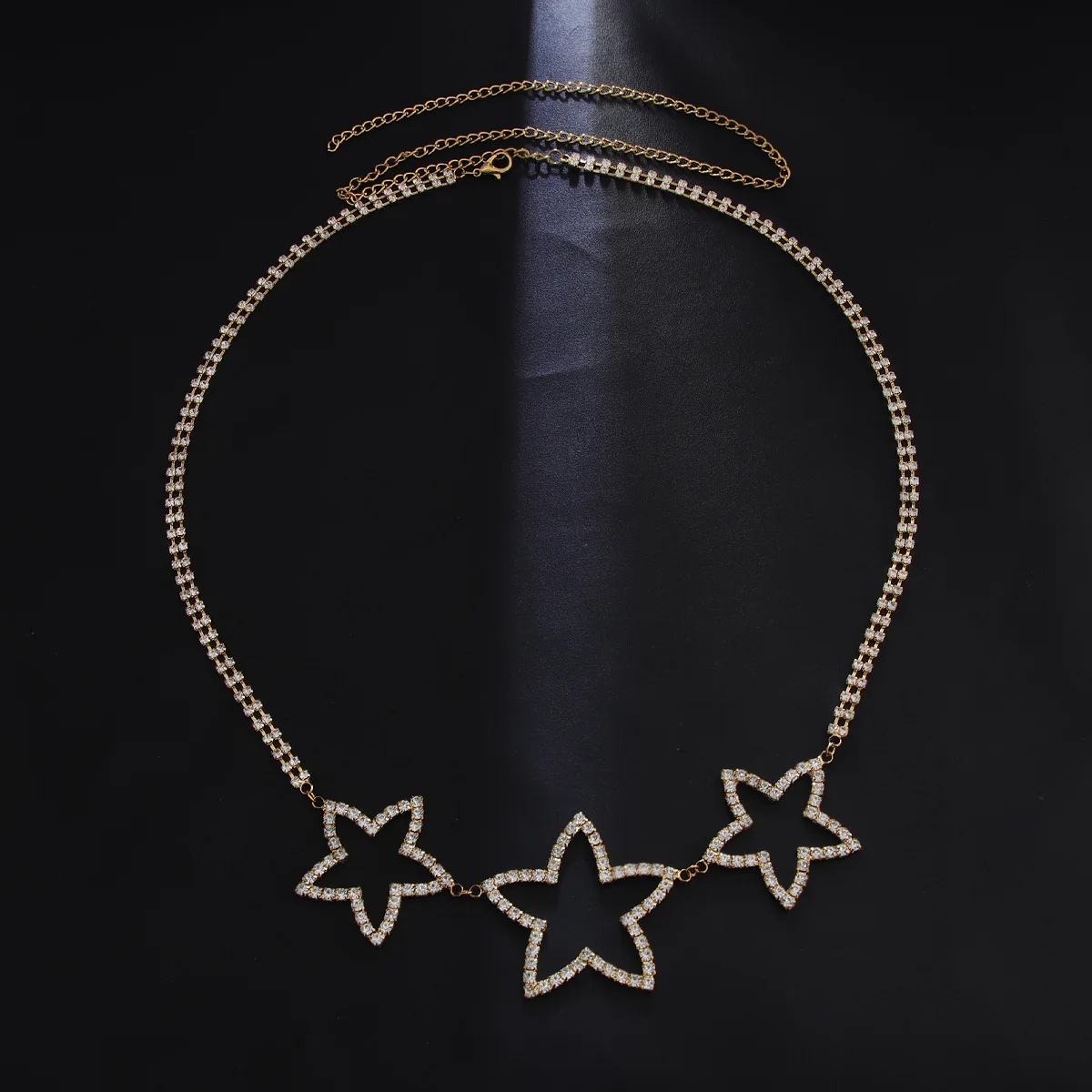 Fashionable Monolayer Star Shaped Rhinestone Waist Chain Nightclub Women's Body Chain Jewelry