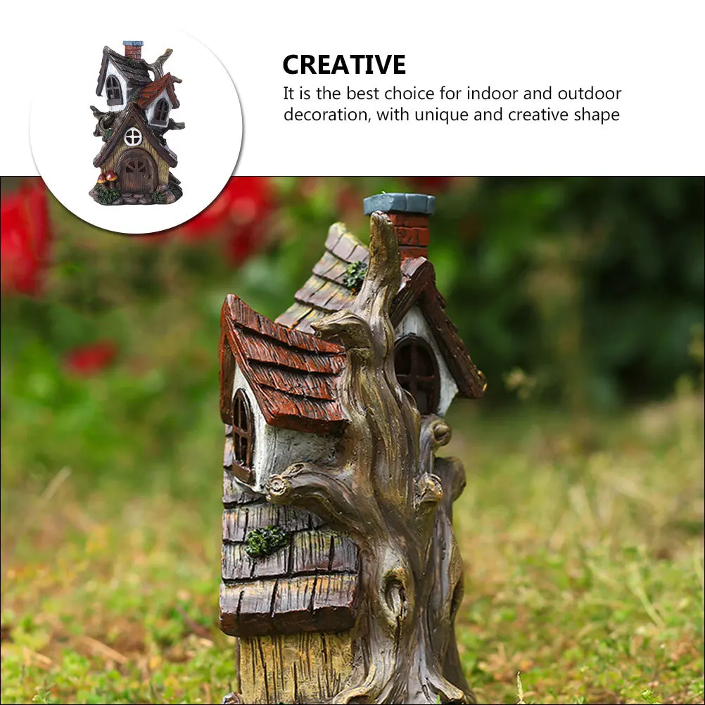 

Мини-декор в форме дома из смолы, креативный микропейзажный орнамент, домашний и открытый бонсай, украшение для сада, мини-домик из смолы