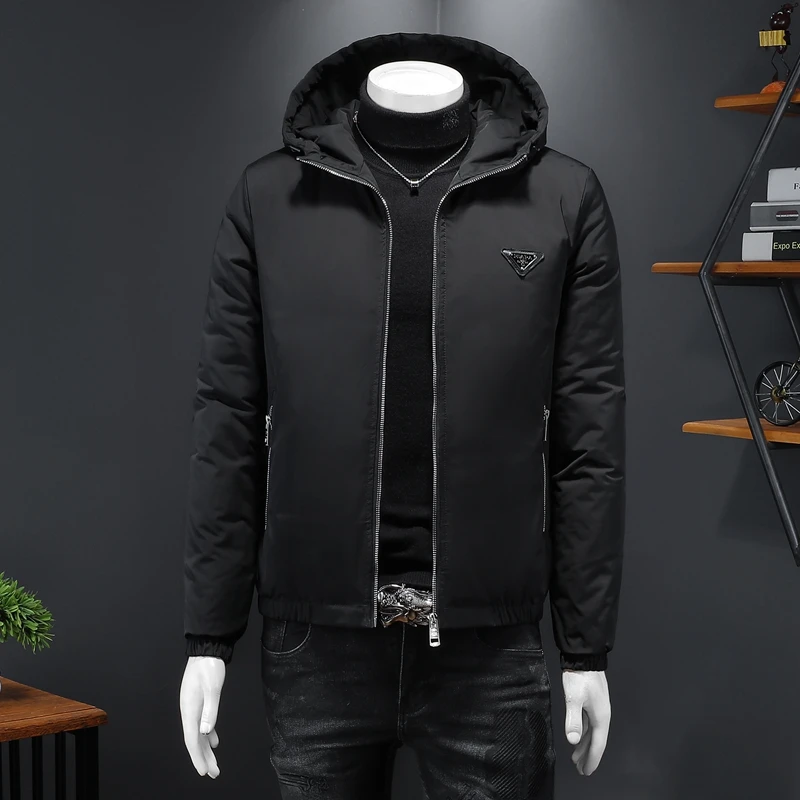 

Men's down Jaet Hooded Lightweight Faionable White Du down Slim Fit Winter New Arrival Pure Color Trendy Station