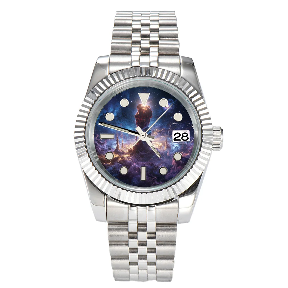 36/39mm Men's Waterproof Watch with Sapphire Glass Stainless Steel NH35 Movement Customizable DIY Creative Logo Design