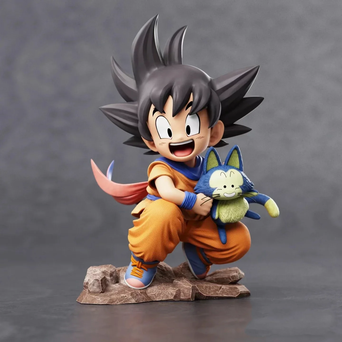 15cm/9cm Dragon Ball Q version anime character Goku holding Poole Model Statue Collection Decoration Ornaments Toys Gift