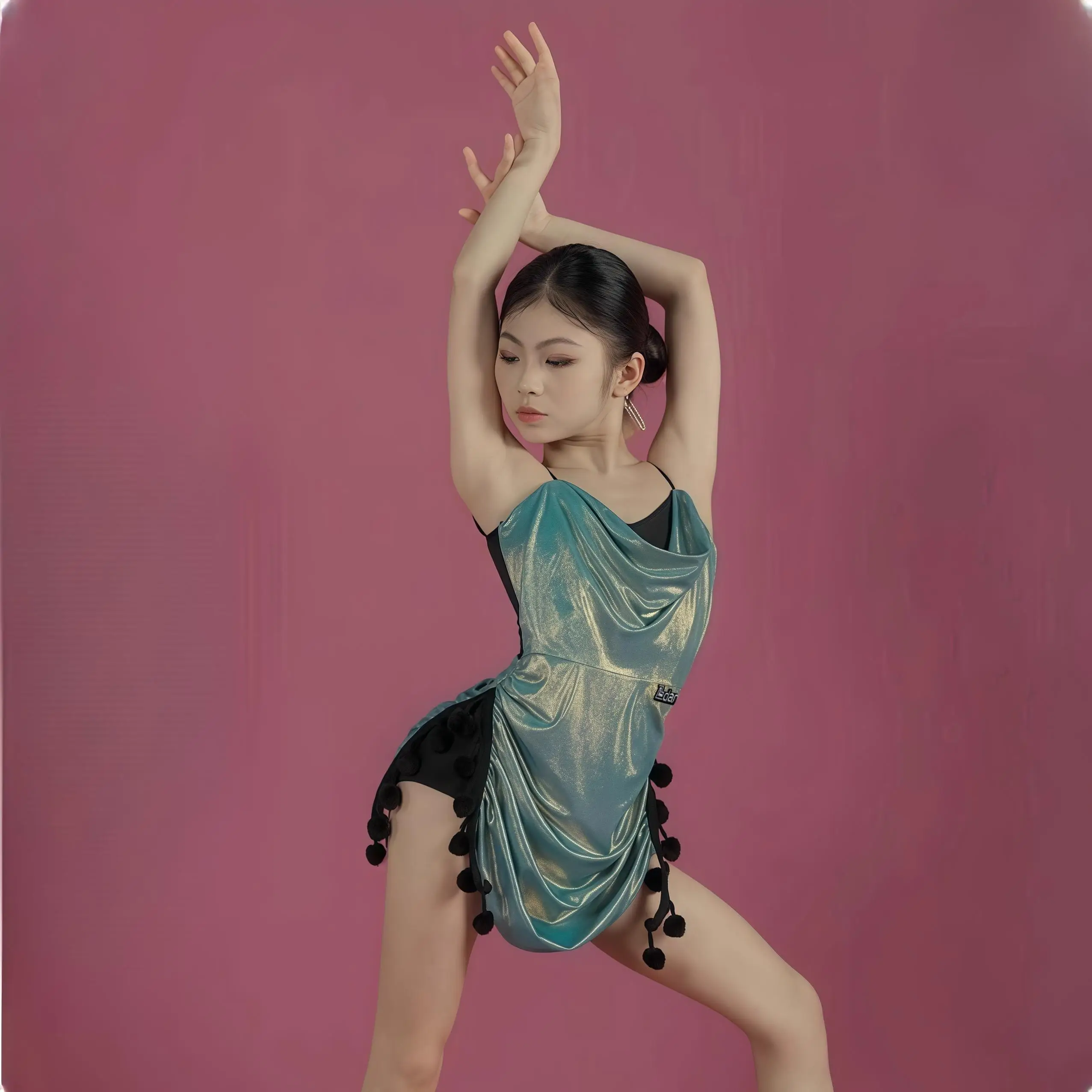 삼바, 탱고, 룸바, 어린이 라틴 댄스 의상, 여름 신작 여아 연습 및 공연 의상, 끈끈한 댄스 의상