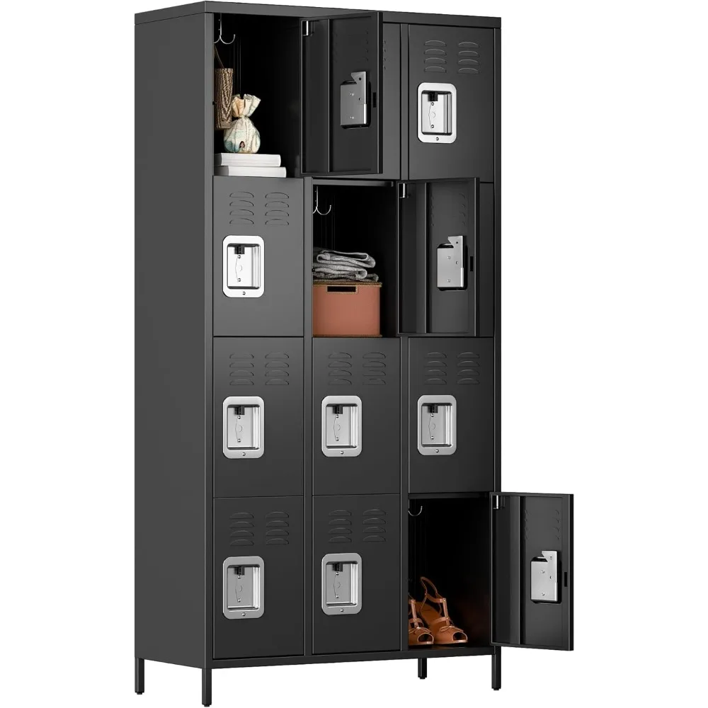 

Locker Organizer with 12 Doors, Metal Lockers for Employees, Storage Locker for School, Locker Storage Cabinet for Gym, Office