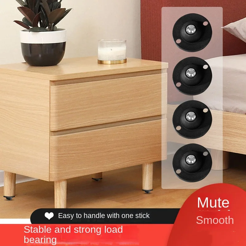 8Pcs Möbel Rollen Räder Selbstklebende Heavy Duty Pulley Edelstahl 360 ° Rotation Universal Rad Starke Last-lager