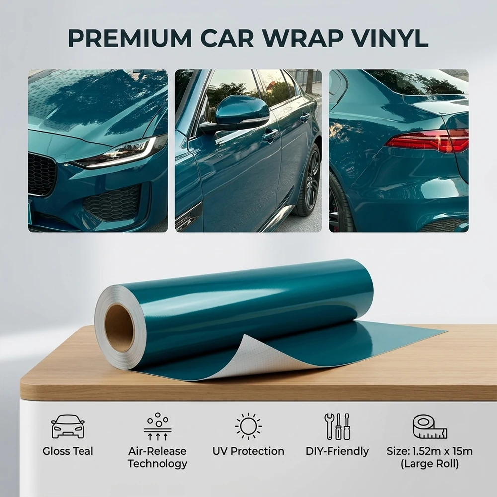 Montego Blue Color Change Car Vinyl Wrap Sticker DIY Decal Bubble Free Air Release Wrapping Film for Vehicle Various Sizes
