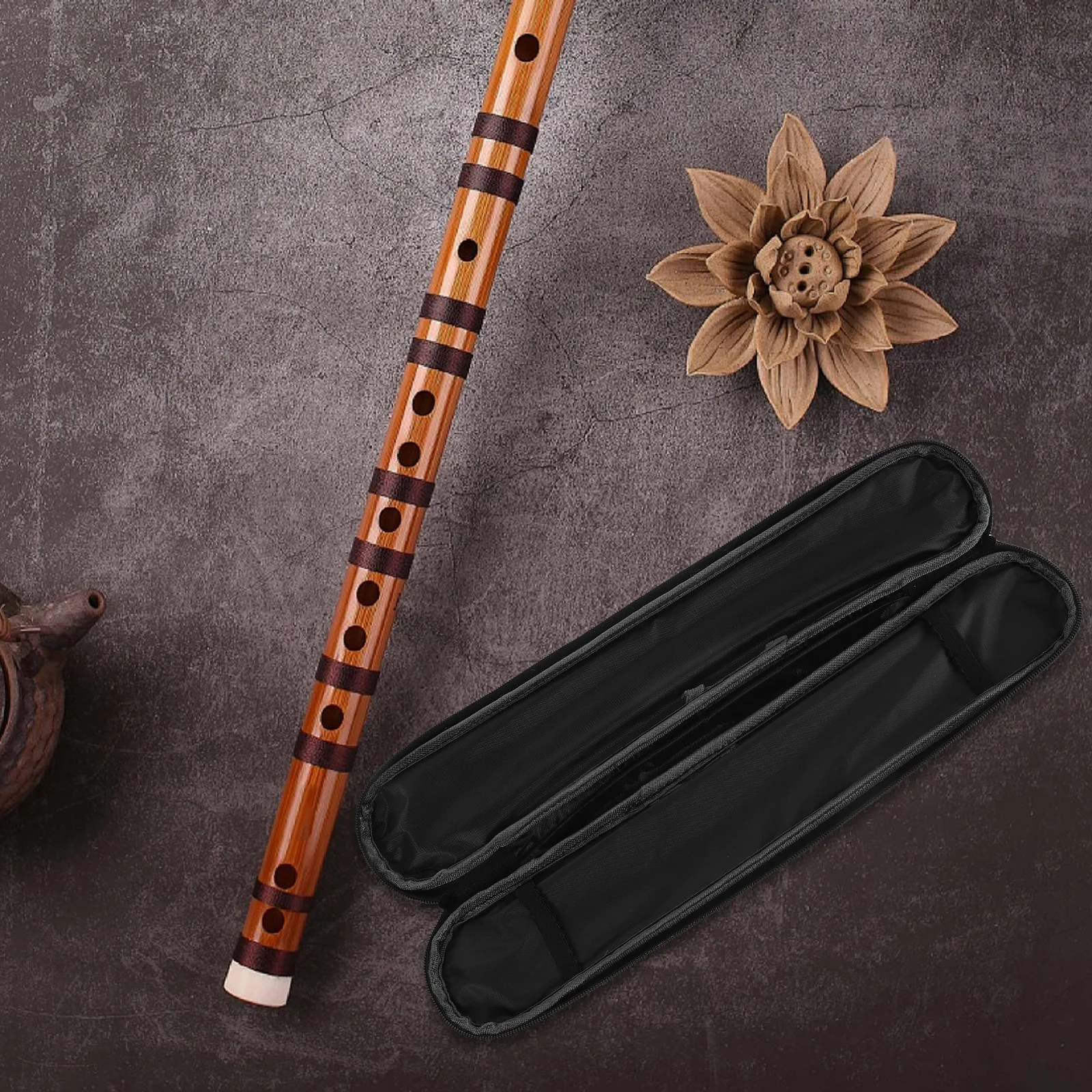 

Waterproof Flute Case D Key Portable Bag PU Lightweight Recorder Clarinet Storage Protection Travel Black Flute Case
