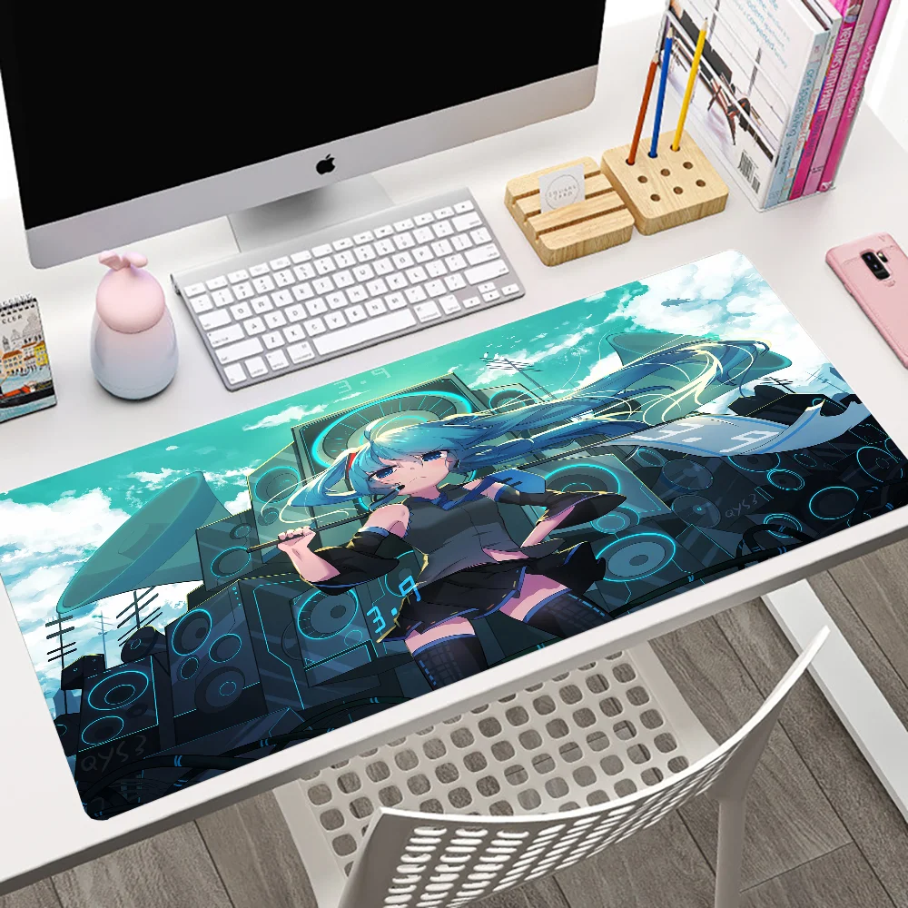 Kawaii Table Mat H-Hatsunes Miku Mice Pad Desk Protector Cartoon Anime Rubber Mat Gaming Mousepad Keyboardpad Office Accessories