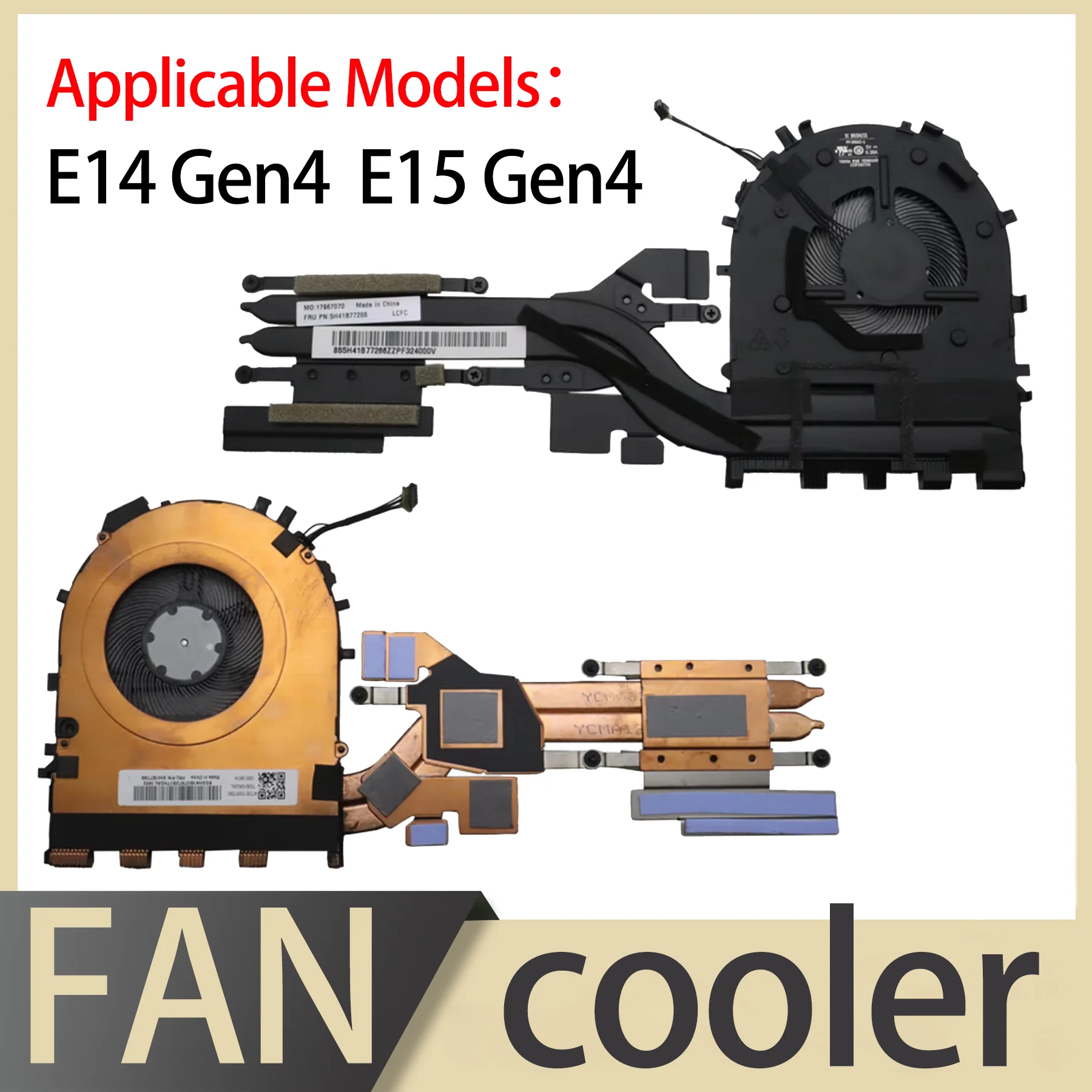 Suitable for Lenovo ThinkPad E14 Gen4 E15 Gen4 Fan cooling module 5H41B77265 5H41B77266 5F10Z58242 5F10Z58243