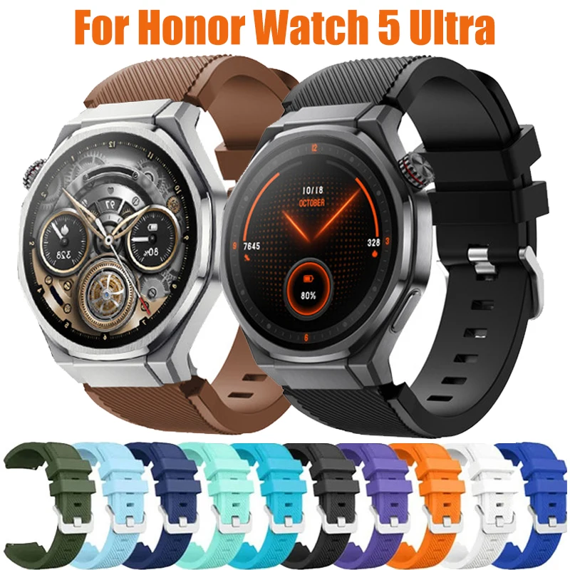 22mm weiches Silikonarmband für Honor Watch 5 Ultra Sportband für Honor Watch 5 4Pro/Magic Watch 2 46mm/GS 5 4 3 3i GS Pro Armband