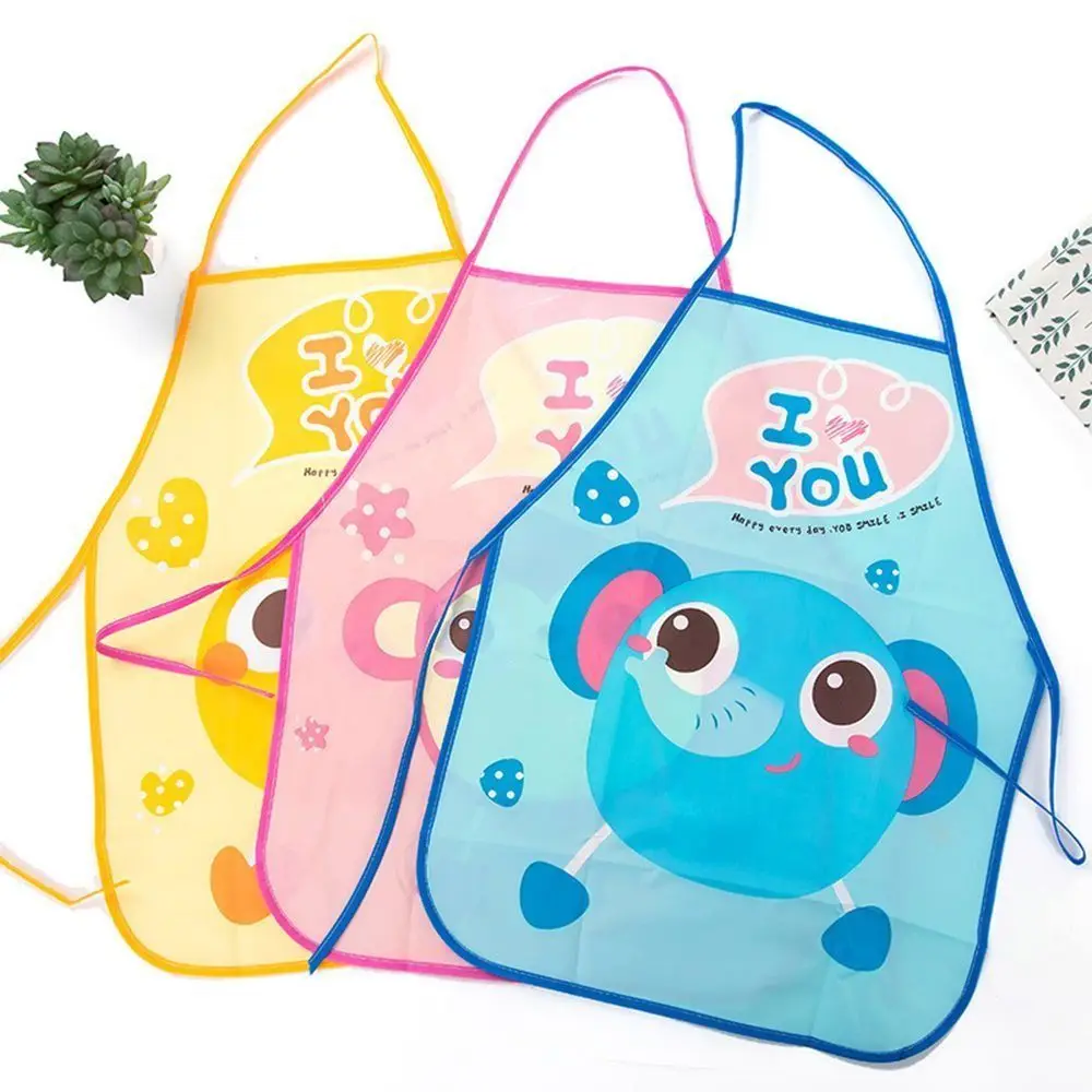 Creative DIY Children Apron Waterproof Oil-proof Painting Apron Stain-proof Cartoon Cartoon Overalls Baking Accessories