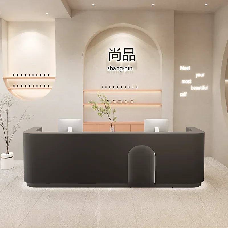 

Shop Counter Reception For Salon Spa Furniture Home Bar Lectern Simple Barber Aesthetic Beauty Center Supermarket Recepcja