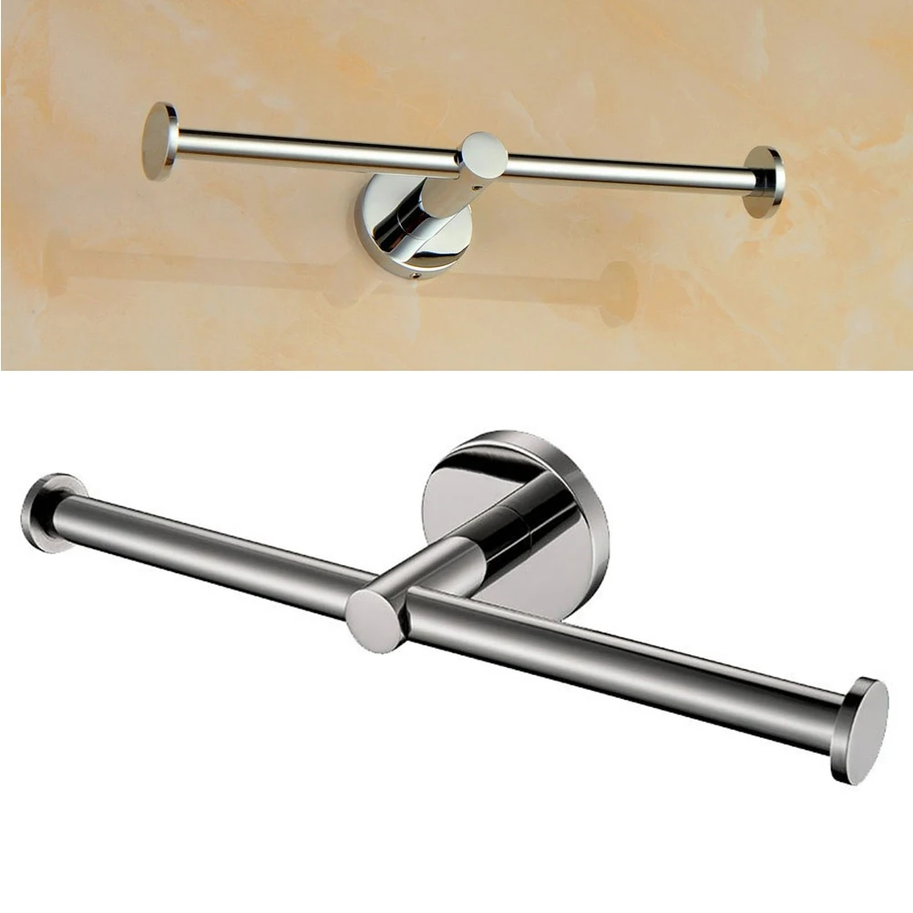 

Double Stainless Steel Toilet Paper Holder Wall Mounted Durable Rust Tarnish Resistant for Bathroom Home Office Hotel Tissue