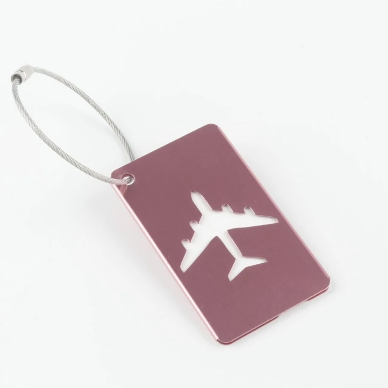 Suitcase Luggage Tags with Name Address Card Aluminum Suitcase Label Baggage Identifier Backpack Tags and Metal Loop