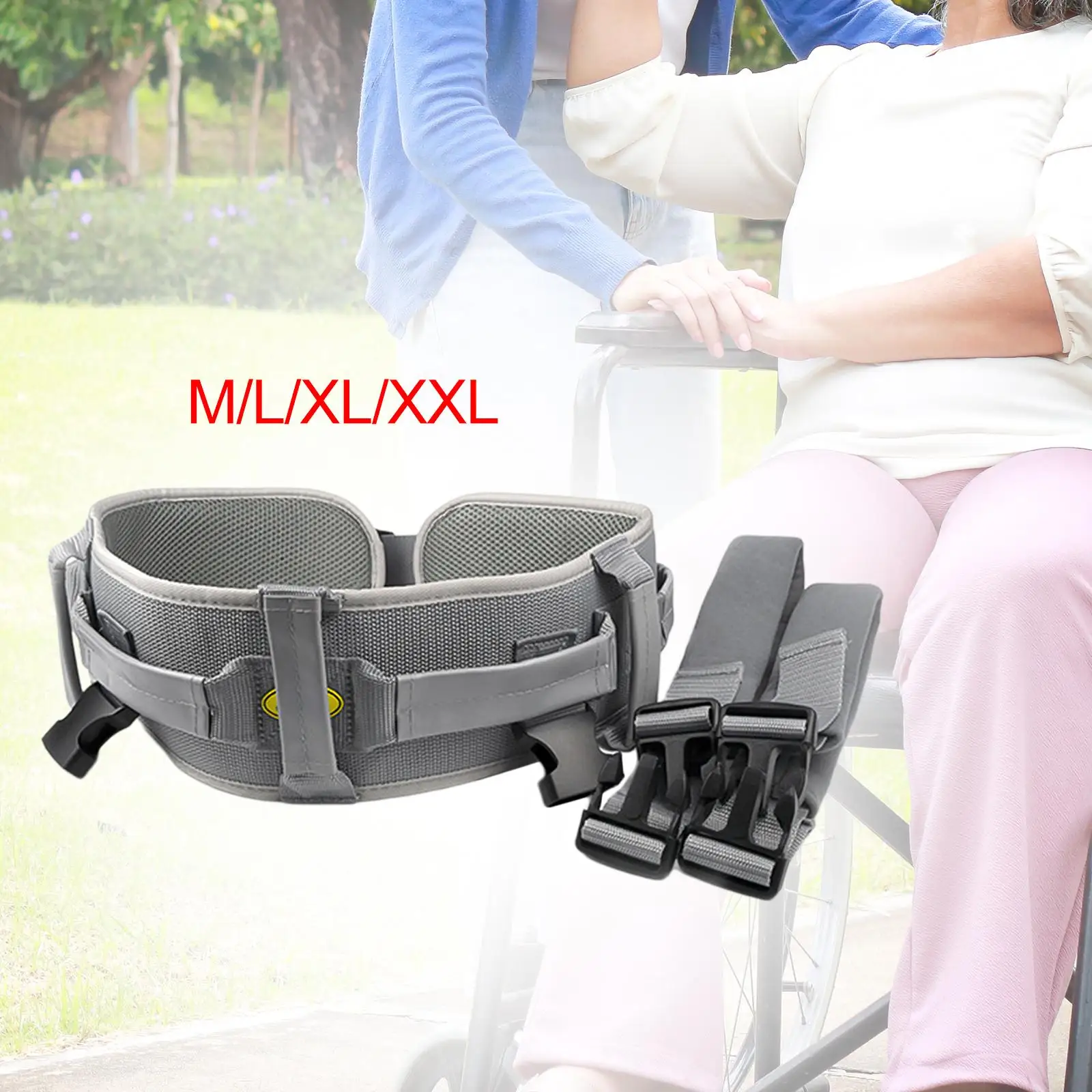 Patient Gait Belt Adjustable Size Upgraded Elderly Assist Device with Handles for Walking Seniors Injured Patient Care Elderly