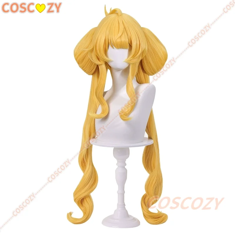 Arknights Leizi der Thunderbringer Cosplay Perücke Lange Gelbe Zöpfe Hitzebeständige Synthetische Perücken Für Frauen Mädchen Party Con