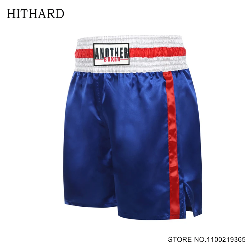 Kick Boxing Shorts White Black Muay Thai Pants Men Women Satin Fabric Gym Training Grappling Cage Fighting Kickboxing MMA Trunks