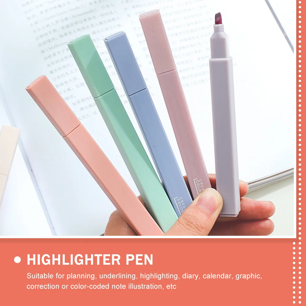 6 قطع من أقلام التحديد الملونة، علامات بلاستيكية ذات سعة كبيرة، كتابة سلسة، سريعة الجفاف للمكتب والمدرسة، تدوين الكتب الفنية #1