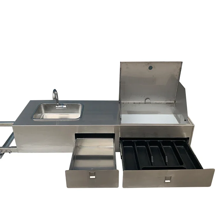 High Quality Rotatable Custom Camper Corner Rv Kitchen Cabinets With Sink