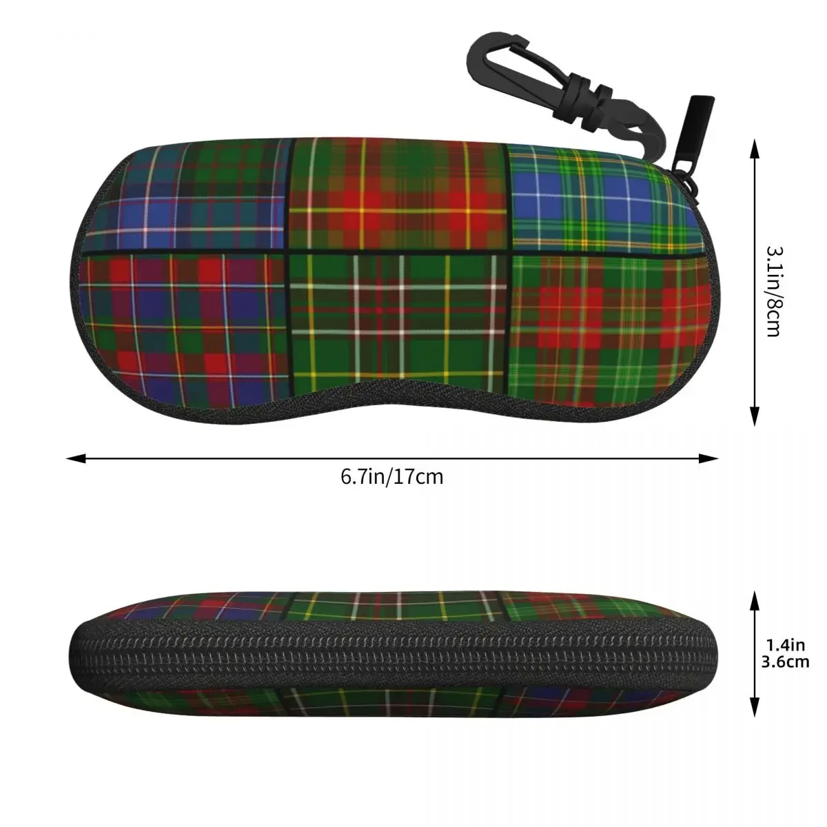 Custom Tartans Of Eastern Canada Shell Glasses Case Unisex Travel Traditional Scottish Eyeglasses Case Sunglasses Protector Box