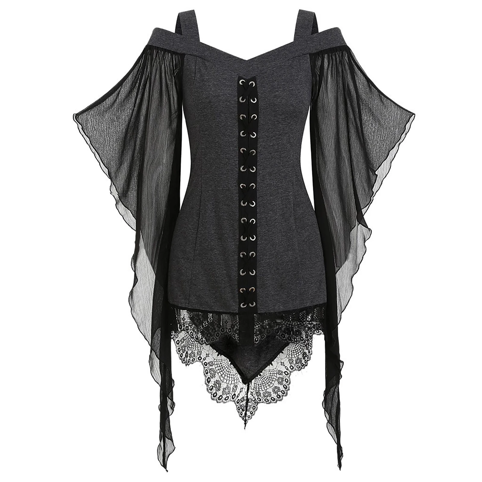 Corset Y-Bustier victorien pour femme, lingerie bohème gothique, haut de chemisier Renaissance, costume burlesque d'Halloween