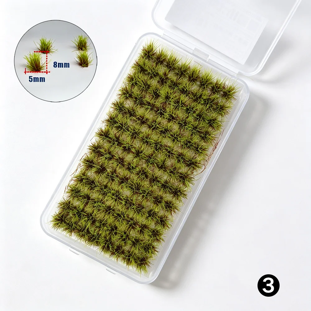 104 Teile/schachtel Miniatur 5mm/8mm Statische Gras Cluster Modell Kit Diy Garten Rasen Landschaft Layout Materialien Diorama Zubehör – Detail 4