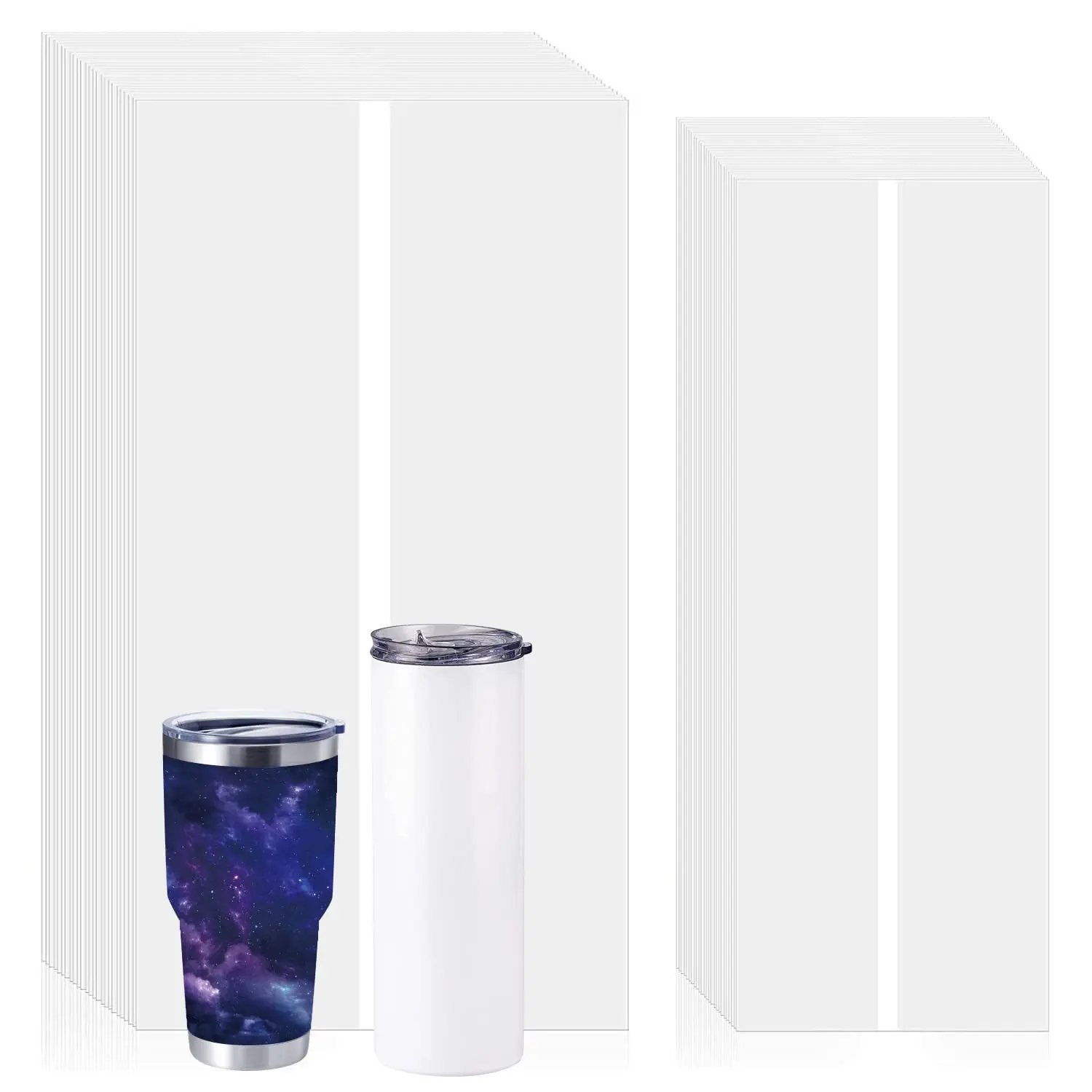 50/100pcs Sublimation Shrink Wrap Sleeves – Heat Transfer Film Bags for Mugs, Cups & Tumblers, for Smooth & Vibrant DIY Projects