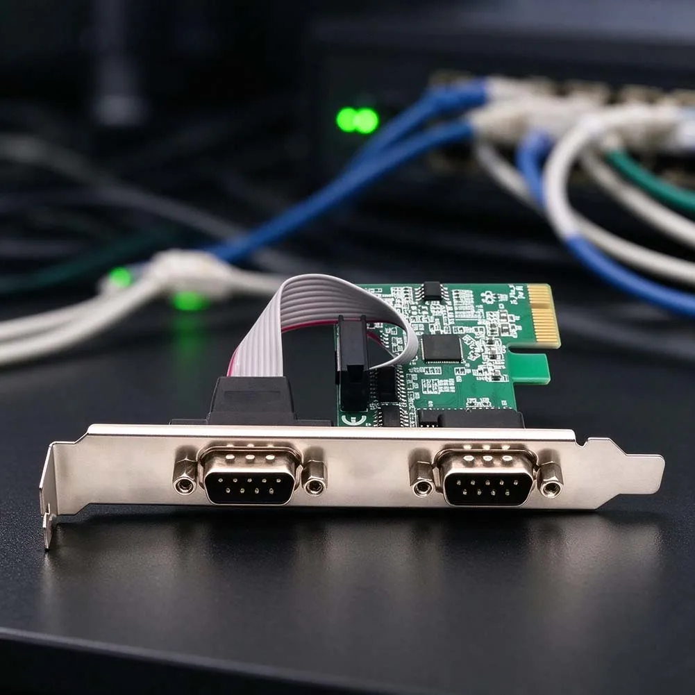 For Industrial-Use PCI-E to 2-Port For RS232 Serial Card Featuring AX99100 Controller and Pin 1/Pin 9 Power Support