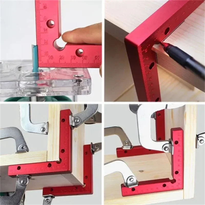 Imagem -05 - Liga de Alumínio L-tipo Canto Grampos 90 ° Posicionamento Quadrados Grampos para Molduras Armários Fixo Clip Régua Ferramenta para Carpintaria 1pc