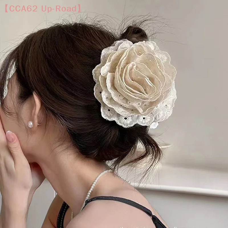 Blumen-Clip, Rose, halbgebundene Haarnadel, Damen-Kopfschmuck, große Blume, große Hai-Krallen