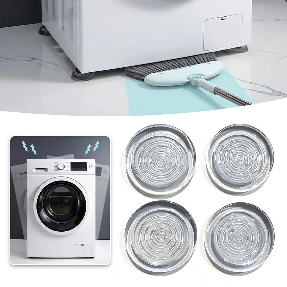 4pcs Silicone Anti-Vibration Pads For Washing Machine,Rubber Shocks Absorbers,Anti-Moving Table Foot Mat For Floor Protection