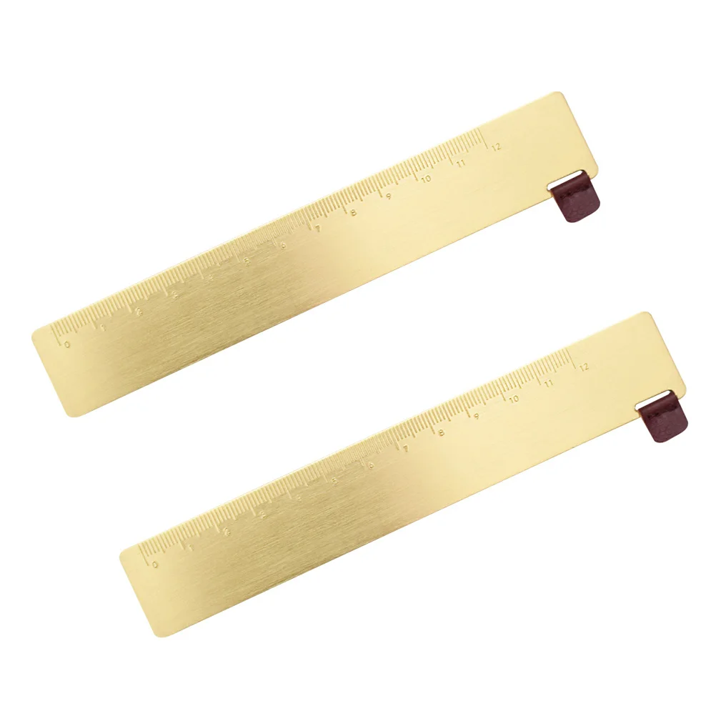 2Pcs Bookmarker Ruler High-Quality Metal Bookmark Ruler for Measuring Drawing Lightweight Straight Edge for Students Studying