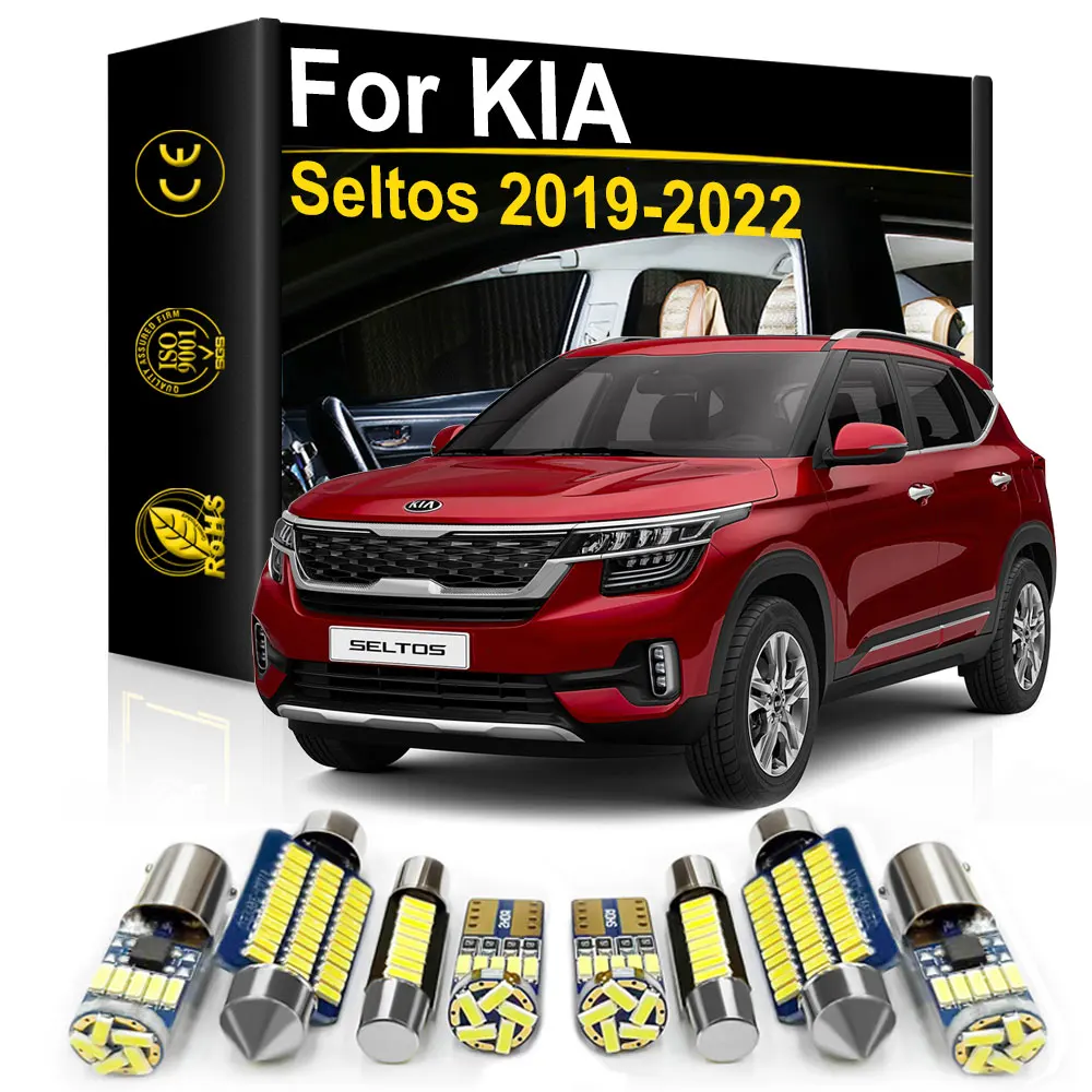 

For KIA Seltos 2019 2020 2021 2022 Car Interior Lights LED Accessories Canbus Dome Map Trunk License Plate Lamps Kit