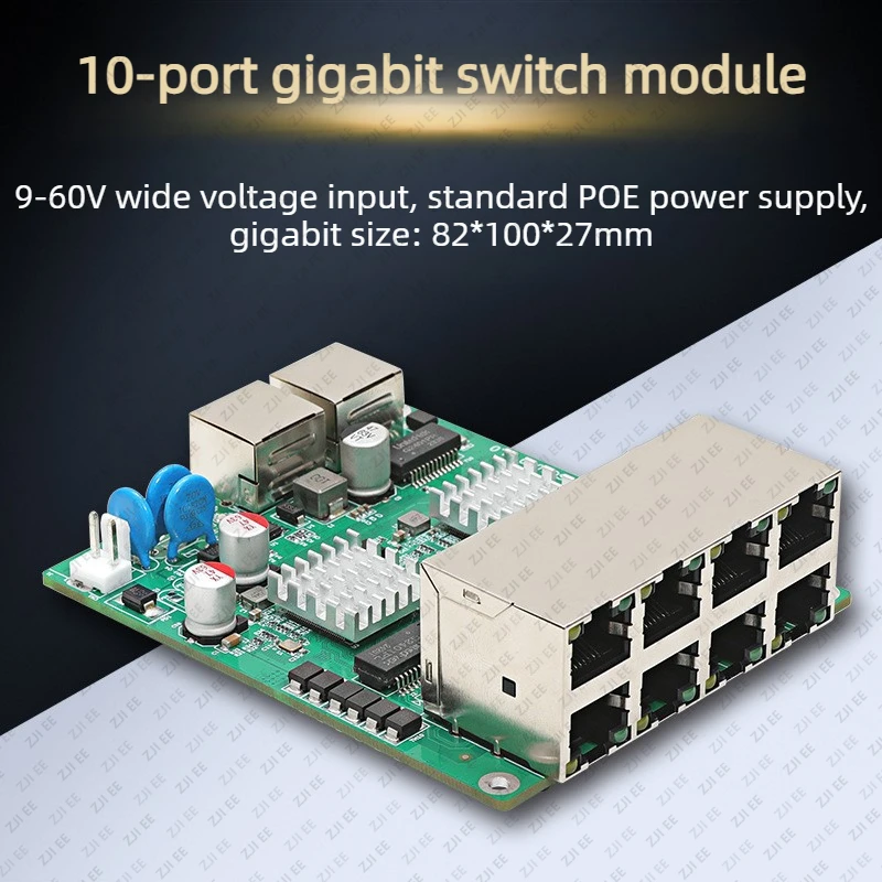 

Модуль коммутатора LX-SG1010 на 10 портов, полностью гигабитный, с 8 портами PoE 48В, для умных уличных фонарей и коммуникационных систем